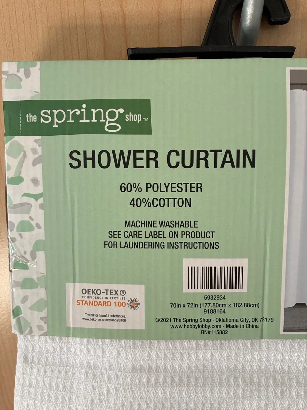 The Spring Shop White Waffle-Texture Shower Curtain NWT!